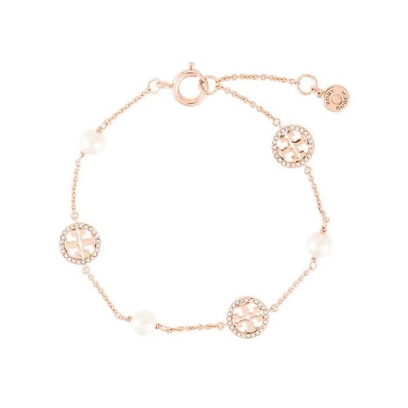 Tory Burch
CRYSTAL PEARL LOGO 18k ROSE GOLD PLATED BRACELET - Picture 2 of 6